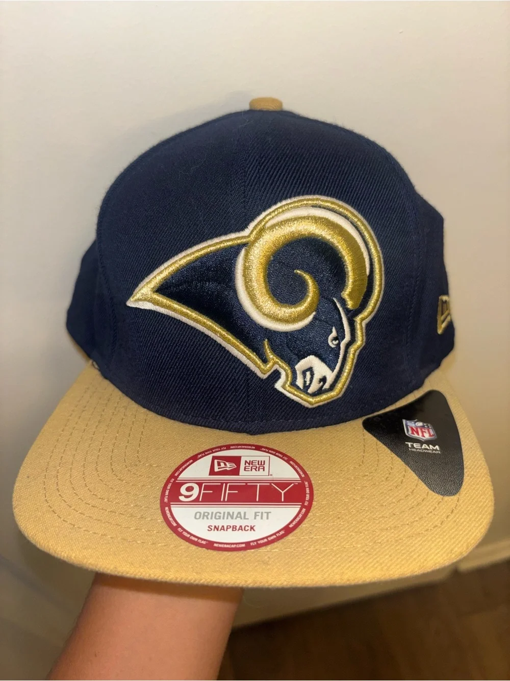 New Era Navy and Gold Rams Snapback Hat